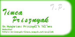 timea prisznyak business card